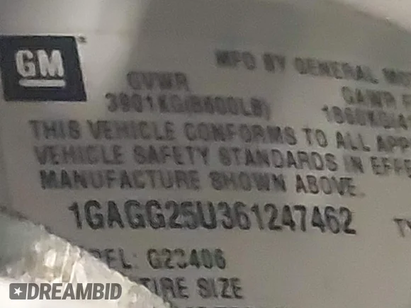 ✅ 2006 Chevrolet City Express Cargo • VIN: 1GAGG25U361247462 • Lot: 41043155. Wystawiony na IAAI z przebiegiem Nie podano. Bezpłatny archiwum sprzedaży aukcyjnych z USA i szczegółowy raport historii pojazdu na DreamBid. Zdjęcie 9.