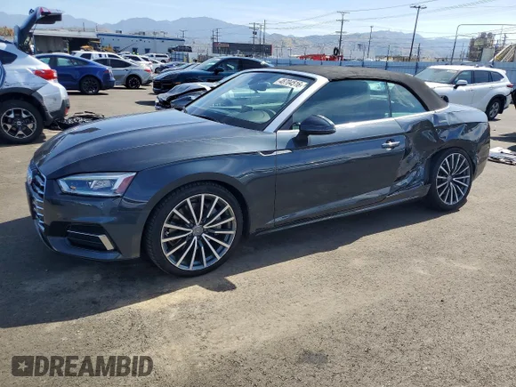 ✅ 2018 Audi A5 Cabriolet Premium Plus • VIN: WAUYNGF59JN021852 • Lot: 48704516. Listed on Copart with 54,699 mi. Free auction sales archive from the USA and detailed vehicle history report at DreamBid. Image 1.