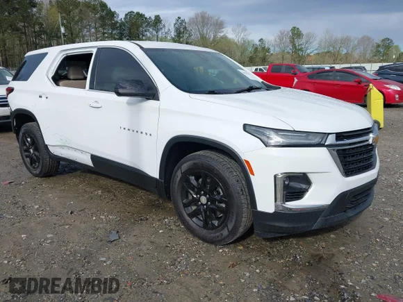 ✅ 2022 Chevrolet Traverse LS • VIN: 1GNERFKWXNJ137309 • Лот: 44593789. Опубліковано раніше на IAAI з пробігом 50 037 миль. Безкоштовний доступ до архіву аукціонних продажів зі США та докладний звіт про історію автомобіля на DreamBid. Зображення 1.