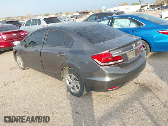 ✅ 2013 Honda Civic LX • VIN: 2HGFB2F58DH504818 • Lot: 43948104. Listed on IAAI with 169,940 mi. Free auction sales archive from the USA and detailed vehicle history report at DreamBid. Image 3.
