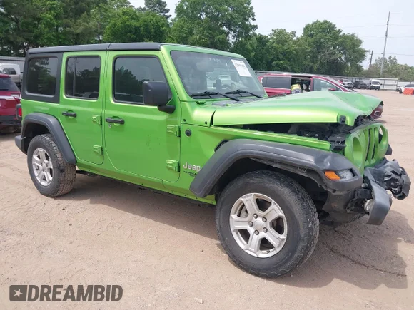 ✅ 2018 Jeep Wrangler Unlimited Sport • VIN: 1C4HJXDN5JW320220 • Лот: 42041686. Опубліковано раніше на IAAI з пробігом 123 234 миль. Безкоштовний доступ до архіву аукціонних продажів зі США та докладний звіт про історію автомобіля на DreamBid. Зображення 1.