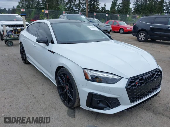 ✅ 2023 Audi S5 Sportback Prestige • VIN: WAUB4CF52PA056833 • Лот: 42262083. Опубликован ранее на IAAI с пробегом 11 843 миль. Бесплатный доступ к архиву аукционных продаж из США и подробный отчёт об истории автомобиля на DreamBid. Изображение 1.