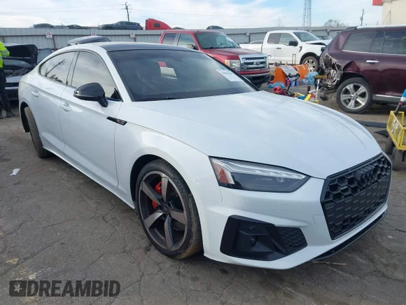 ✅ 2022 Audi A5 Sportback S line Premium Plus • VIN: WAUFACF58NA035279 • Лот: 43956387. Опубликован ранее на IAAI с пробегом 48 441 миль. Бесплатный доступ к архиву аукционных продаж из США и подробный отчёт об истории автомобиля на DreamBid. Изображение 1.