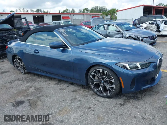 ✅ 2025 BMW 4 Series 430i • VIN: WBA33DB00SCS60423 • Lot: 45113917. Listed on IAAI with 24,233 mi. Free auction sales archive from the USA and detailed vehicle history report at DreamBid. Image 1.