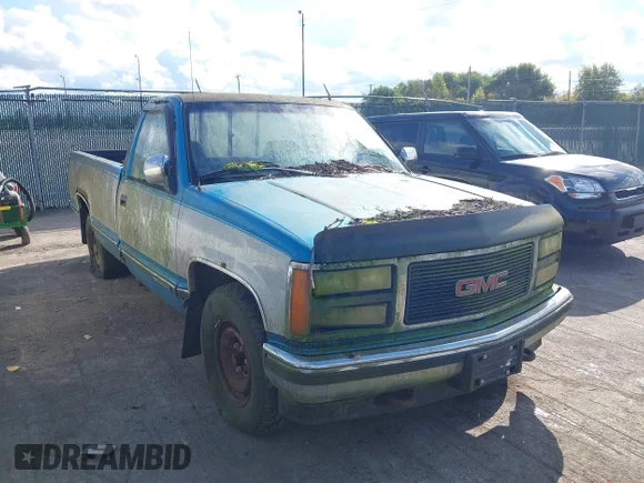 ✅ 1992 GMC Sierra 2500 • VIN: 1GTFC24K0NE534960 • Lot: 43387880. Listed on IAAI with 209,045 mi. Free auction sales archive from the USA and detailed vehicle history report at DreamBid. Image 1.