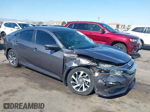 ✅ 2016 Honda Civic EX • VIN: 19XFC2F72GE059800 • Lot: 45206626. Listed on IAAI with 97,386 mi. Free auction sales archive from the USA and detailed vehicle history report at DreamBid. Image 1.