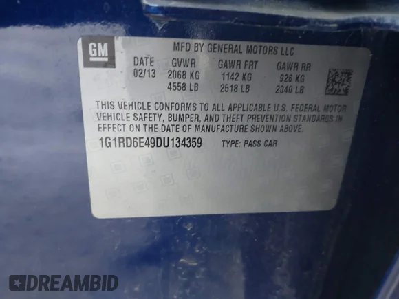 ✅ 2013 Chevrolet Volt • VIN: 1G1RD6E49DU134359 • Lot: 44127151. Wystawiony na IAAI z przebiegiem 113 184 mil. Bezpłatny archiwum sprzedaży aukcyjnych z USA i szczegółowy raport historii pojazdu na DreamBid. Zdjęcie 9.