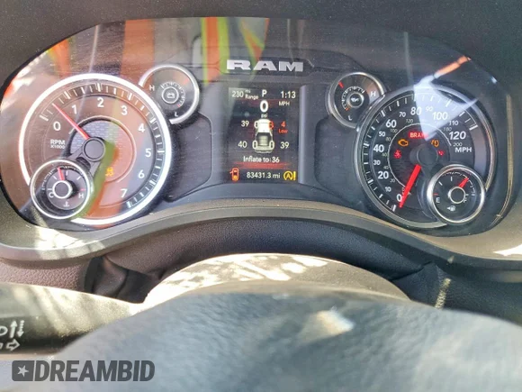 ✅ 2021 Ram 1500 Big Horn • VIN: 1C6SRFFT7MN639480 • Lot: 50370406. Listed on Copart with 83,431 mi. Free auction sales archive from the USA and detailed vehicle history report at DreamBid. Image 9.