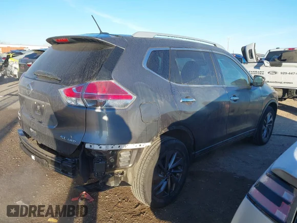 ✅ 2016 Nissan Rogue SL • VIN: 5N1AT2MVXGC762978 • Lot: 44306736. Listed on IAAI with 128,507 mi. Free auction sales archive from the USA and detailed vehicle history report at DreamBid. Image 4.