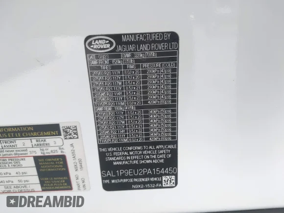 ✅ 2023 Land Rover Range Rover Sport SE • VIN: SAL1P9EU2PA154450 • Lot: 45383123. Wystawiony na IAAI z przebiegiem 16 123 mil. Bezpłatny archiwum sprzedaży aukcyjnych z USA i szczegółowy raport historii pojazdu na DreamBid. Zdjęcie 9.