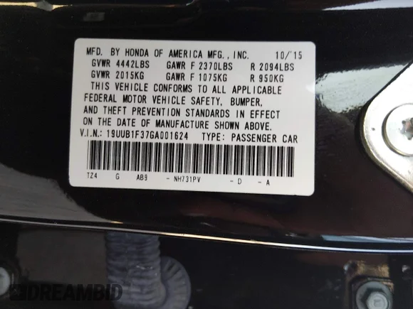 ✅ 2016 Acura TLX • VIN: 19UUB1F37GA001624 • Lot: 44741417. Wystawiony na IAAI z przebiegiem 128 510 mil. Bezpłatny archiwum sprzedaży aukcyjnych z USA i szczegółowy raport historii pojazdu na DreamBid. Zdjęcie 9.