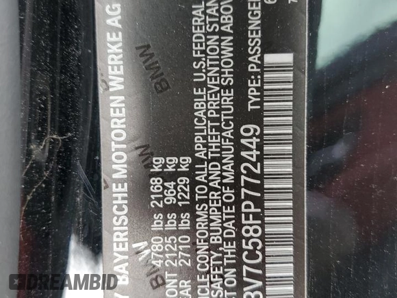 ✅ 2015 BMW 4 Series 428i • VIN: WBA3V7C58FP772449 • Лот: 36947293. Опубліковано раніше на Copart з пробігом 138 738 миль. Безкоштовний доступ до архіву аукціонних продажів зі США та докладний звіт про історію автомобіля на DreamBid. Зображення 12.