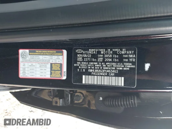 ✅ 2023 Hyundai Elantra SEL • VIN: KMHLM4AG3PU463463 • Lot: 43959516. Wystawiony na IAAI z przebiegiem 29 484 mil. Bezpłatny archiwum sprzedaży aukcyjnych z USA i szczegółowy raport historii pojazdu na DreamBid. Zdjęcie 9.