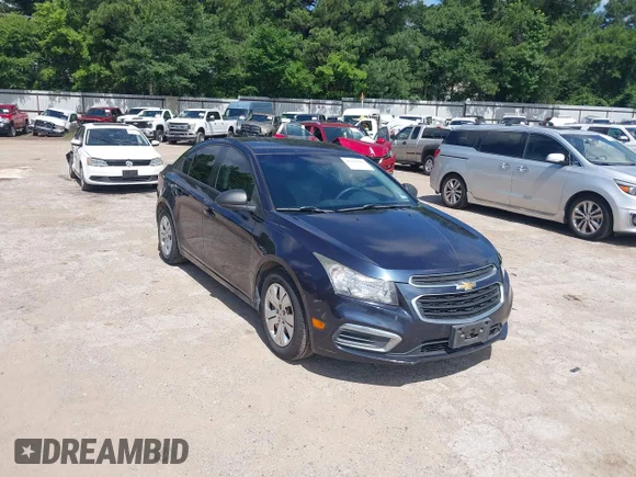 ✅ 2015 Chevrolet Cruze LS • VIN: 1G1PA5SH2F7272974 • Lot: 45415205. Listed on IAAI with 107,421 mi. Free auction sales archive from the USA and detailed vehicle history report at DreamBid. Image 1.