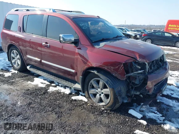 ✅ 2010 Nissan Armada Platinum • VIN: 5N1BA0NFXAN618137 • Lot: 44268149. Listed on IAAI with Not provided. Free auction sales archive from the USA and detailed vehicle history report at DreamBid. Image 1.