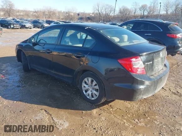 ✅ 2012 Honda Civic LX • VIN: 19XFB2F56CE069676 • Lot: 44404959. Listed on IAAI with Not provided. Free auction sales archive from the USA and detailed vehicle history report at DreamBid. Image 3.