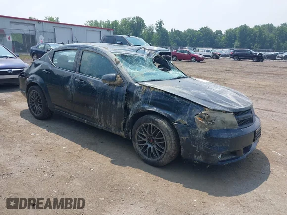 ✅ 2014 Dodge Avenger R/T • VIN: 1C3CDZBG9EN136397 • Lot: 42724111. Listed on IAAI with 104,459 mi. Free auction sales archive from the USA and detailed vehicle history report at DreamBid. Image 1.
