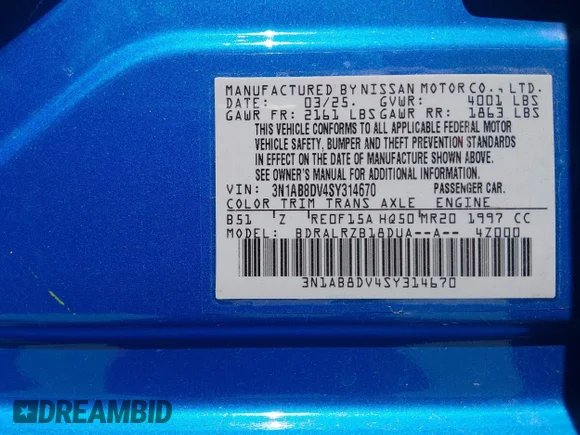 ✅ 2025 Nissan Sentra SR • VIN: 3N1AB8DV4SY314670 • Lot: 45529480. Wystawiony na IAAI z przebiegiem 33 257 mil. Bezpłatny archiwum sprzedaży aukcyjnych z USA i szczegółowy raport historii pojazdu na DreamBid. Zdjęcie 9.