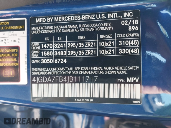 ✅ 2018 Mercedes-Benz GLE 63 S AMG • VIN: 4JGDA7FB4JB111717 • Lot: 44684569. Wystawiony na IAAI z przebiegiem 62 537 mil. Bezpłatny archiwum sprzedaży aukcyjnych z USA i szczegółowy raport historii pojazdu na DreamBid. Zdjęcie 9.
