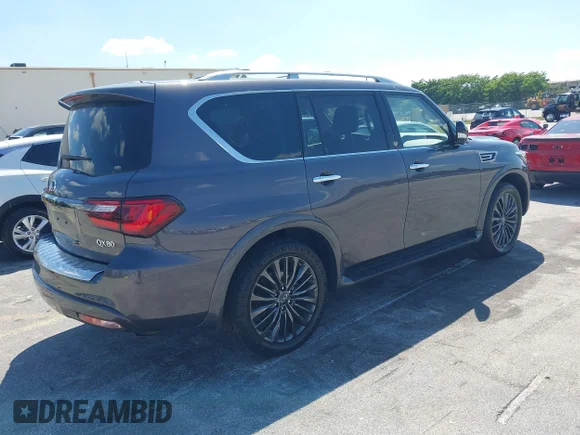 ✅ 2023 Infiniti QX80 Premium Select • VIN: JN8AZ2AE1P9305677 • Lot: 44728502. Listed on IAAI with 25,716 mi. Free auction sales archive from the USA and detailed vehicle history report at DreamBid. Image 4.