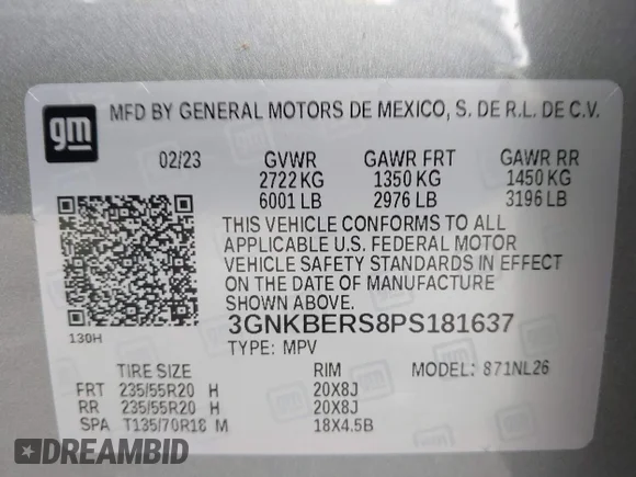 ✅ 2023 Chevrolet Blazer RS • VIN: 3GNKBERS8PS181637 • Lot: 44939761. Wystawiony na IAAI z przebiegiem 24 544 mil. Bezpłatny archiwum sprzedaży aukcyjnych z USA i szczegółowy raport historii pojazdu na DreamBid. Zdjęcie 9.