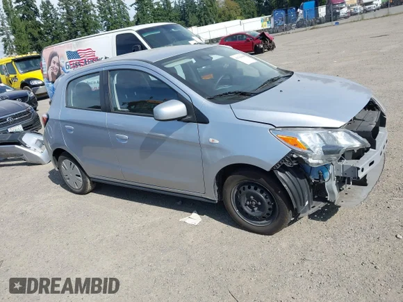 ✅ 2021 Mitsubishi Mirage ES • VIN: ML32AUHJXMH012810 • Лот: 42761980. Опубліковано раніше на IAAI з пробігом 61 077 миль. Безкоштовний доступ до архіву аукціонних продажів зі США та докладний звіт про історію автомобіля на DreamBid. Зображення 1.