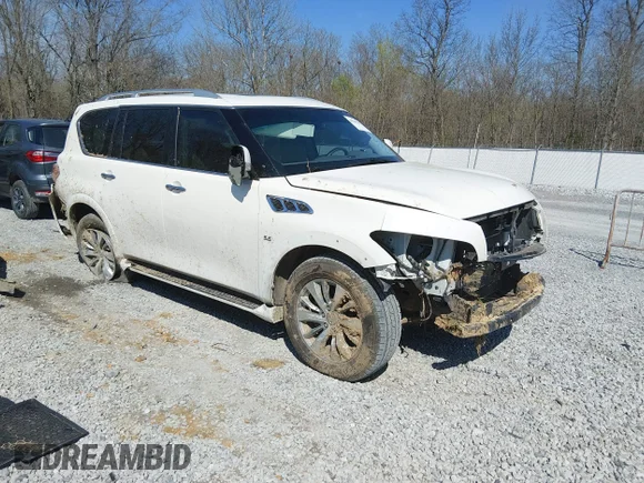 ✅ 2017 Infiniti QX80 • VIN: JN8AZ2NF8H9647101 • Lot: 44640267. Listed on IAAI with 126,126 mi. Free auction sales archive from the USA and detailed vehicle history report at DreamBid. Image 1.