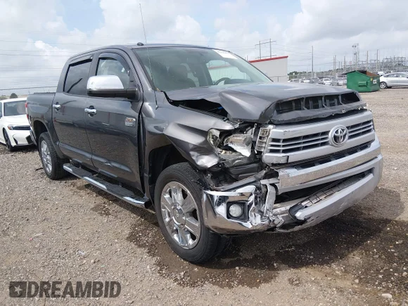 ✅ 2014 Toyota Tundra 1794 Edition • VIN: 5TFGY5F10EX164691 • Lot: 45156957. Listed on IAAI with 66,721 mi. Free auction sales archive from the USA and detailed vehicle history report at DreamBid. Image 1.