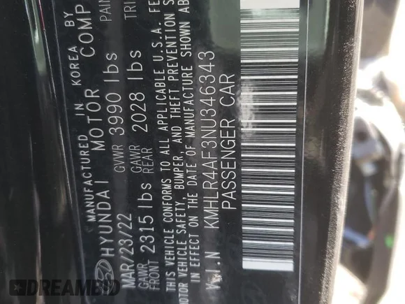 ✅ 2022 Hyundai Elantra N Line • VIN: KMHLR4AF3NU346343 • Lot: 42071993. Wystawiony na Copart z przebiegiem 9 864 mil. Bezpłatny archiwum sprzedaży aukcyjnych z USA i szczegółowy raport historii pojazdu na DreamBid. Zdjęcie 13.