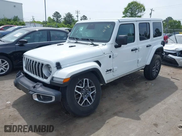 ✅ 2025 Jeep Wrangler Sahara • VIN: 1C4PJXENXSW597781 • Lot: 44824459. Listed on IAAI with 18,924 mi. Free auction sales archive from the USA and detailed vehicle history report at DreamBid. Image 2.