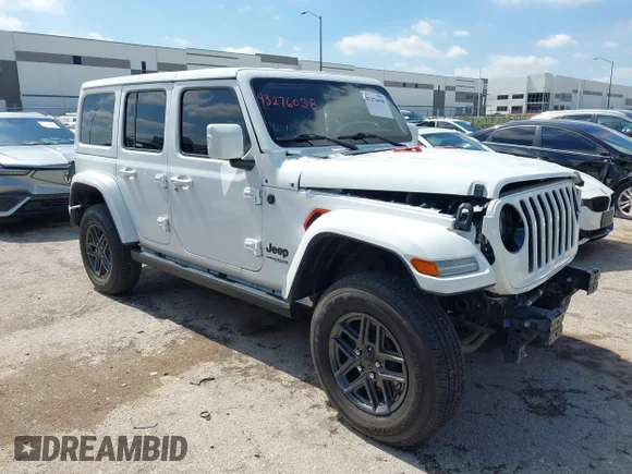 ✅ 2022 Jeep Wrangler Unlimited Sahara • VIN: 1C4HJXEN9NW190351 • Лот: 43276058. Опубліковано раніше на IAAI з пробігом 40 794 миль. Безкоштовний доступ до архіву аукціонних продажів зі США та докладний звіт про історію автомобіля на DreamBid. Зображення 1.