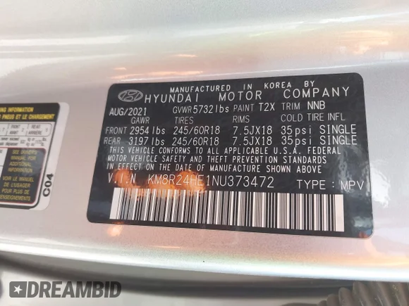 ✅ 2022 Hyundai Palisade SEL • VIN: KM8R24HE1NU373472 • Lot: 41826610. Wystawiony na IAAI z przebiegiem 101 428 mil. Bezpłatny archiwum sprzedaży aukcyjnych z USA i szczegółowy raport historii pojazdu na DreamBid. Zdjęcie 9.