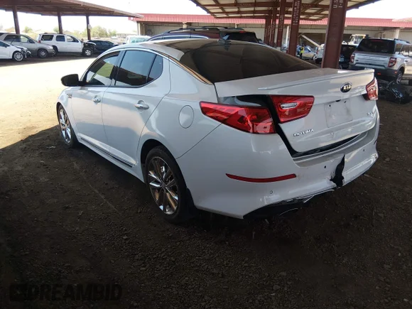 ✅ 2015 Kia Optima SX Turbo • VIN: 5XXGR4A66FG447549 • Lot: 45592517. Wystawiony na IAAI z przebiegiem 99 850 mil. Bezpłatny archiwum sprzedaży aukcyjnych z USA i szczegółowy raport historii pojazdu na DreamBid. Zdjęcie 3.