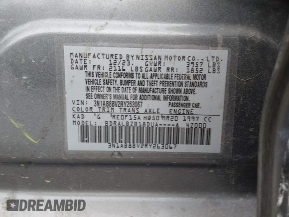 ✅ 2024 Nissan Sentra S • VIN: 3N1AB8BV2RY263067 • Lot: 44991600. Wystawiony na IAAI z przebiegiem Nie podano. Bezpłatny archiwum sprzedaży aukcyjnych z USA i szczegółowy raport historii pojazdu na DreamBid. Zdjęcie 9.