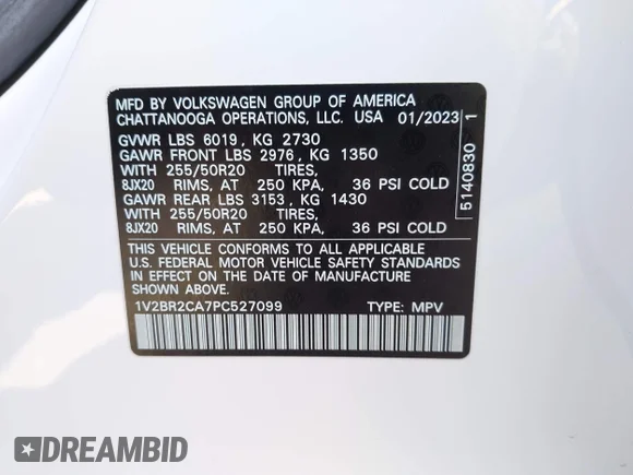 ✅ 2023 Volkswagen Atlas SEL • VIN: 1V2BR2CA7PC527099 • Лот: 42099076. Опубліковано раніше на IAAI з пробігом 13 710 миль. Безкоштовний доступ до архіву аукціонних продажів зі США та докладний звіт про історію автомобіля на DreamBid. Зображення 9.