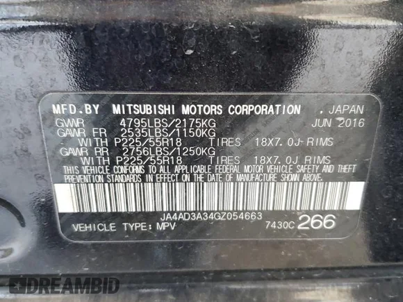 ✅ 2016 Mitsubishi Outlander SE • VIN: JA4AD3A34GZ054663 • Lot: 76882454. Wystawiony na Copart z przebiegiem 128 243 mil. Bezpłatny archiwum sprzedaży aukcyjnych z USA i szczegółowy raport historii pojazdu na DreamBid. Zdjęcie 13.
