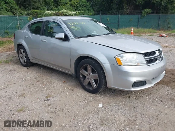 ✅ 2012 Dodge Avenger SXT • VIN: 1C3CDZCB3CN161778 • Lot: 43112274. Listed on IAAI with 178,758 mi. Free auction sales archive from the USA and detailed vehicle history report at DreamBid. Image 1.