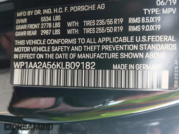 ✅ 2019 Porsche Macan • VIN: WP1AA2A56KLB09182 • Лот: 44215962. Опубліковано раніше на IAAI з пробігом 39 616 миль. Безкоштовний доступ до архіву аукціонних продажів зі США та докладний звіт про історію автомобіля на DreamBid. Зображення 9.