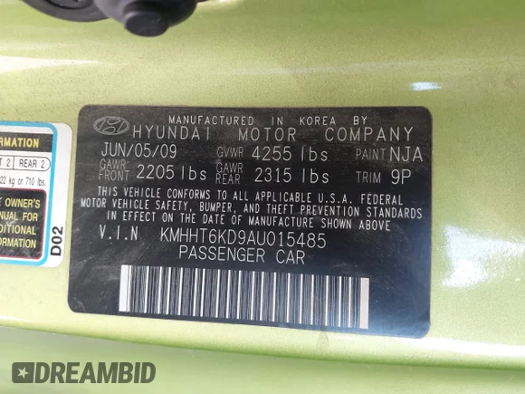 ✅ 2010 Hyundai Genesis Coupe • VIN: KMHHT6KD9AU015485 • Lot: 42185325. Wystawiony na IAAI z przebiegiem 106 864 mil. Bezpłatny archiwum sprzedaży aukcyjnych z USA i szczegółowy raport historii pojazdu na DreamBid. Zdjęcie 9.