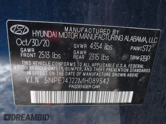 ✅ 2021 Hyundai Sonata SEL Plus • VIN: 5NPEJ4J22MH089542 • Lot: 44010992. Wystawiony na IAAI z przebiegiem 18 724 mil. Bezpłatny archiwum sprzedaży aukcyjnych z USA i szczegółowy raport historii pojazdu na DreamBid. Zdjęcie 9.