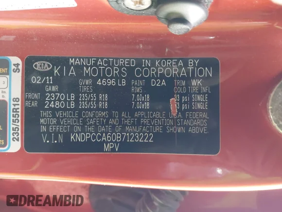 ✅ 2011 Kia Sportage SX • VIN: KNDPCCA60B7123222 • Лот: 44204925. Опубліковано раніше на IAAI з пробігом 134 144 миль. Безкоштовний доступ до архіву аукціонних продажів зі США та докладний звіт про історію автомобіля на DreamBid. Зображення 9.