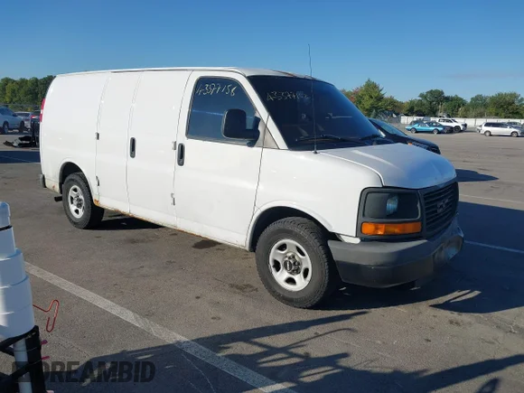 ✅ 2008 GMC Savana Cargo • VIN: 1GTFG15XX81234170 • Lot: 43377158. Wystawiony na IAAI z przebiegiem 306 130 mil. Bezpłatny archiwum sprzedaży aukcyjnych z USA i szczegółowy raport historii pojazdu na DreamBid. Zdjęcie 1.