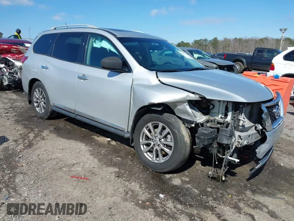 ✅ 2014 Nissan Pathfinder SL • VIN: 5N1AR2MM1EC718130 • Lot: 44453417. Listed on IAAI with 103,196 mi. Free auction sales archive from the USA and detailed vehicle history report at DreamBid. Image 1.