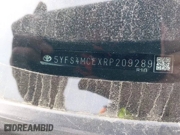 ✅ 2024 Toyota Corolla SE • VIN: 5YFS4MCEXRP209289 • Lot: 44433291. Listed on IAAI with 22,247 mi. Free auction sales archive from the USA and detailed vehicle history report at DreamBid. Image 9.