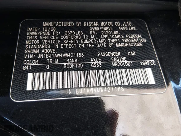 ✅ 2021 Nissan Rogue S • VIN: JN1BJ1AW4MW421188 • Lot: 44582857. Wystawiony na IAAI z przebiegiem 108 721 mil. Bezpłatny archiwum sprzedaży aukcyjnych z USA i szczegółowy raport historii pojazdu na DreamBid. Zdjęcie 9.