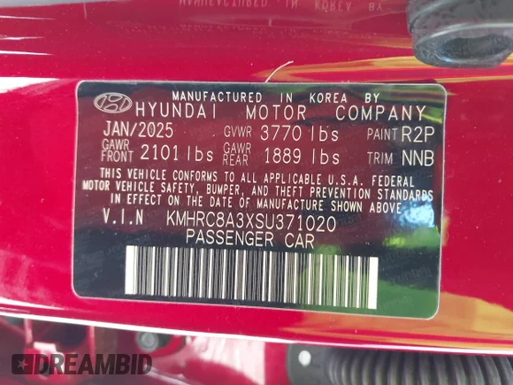 ✅ 2025 Hyundai Venue SEL • VIN: KMHRC8A3XSU371020 • Lot: 44603890. Wystawiony na IAAI z przebiegiem 7 331 mil. Bezpłatny archiwum sprzedaży aukcyjnych z USA i szczegółowy raport historii pojazdu na DreamBid. Zdjęcie 9.