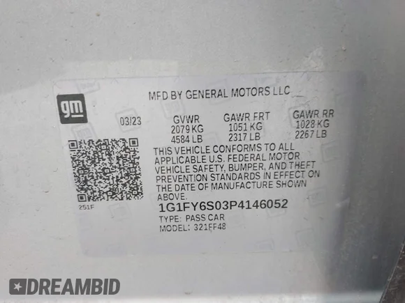 ✅ 2023 Chevrolet Bolt EUV LT • VIN: 1G1FY6S03P4146052 • Lot: 45126999. Wystawiony na IAAI z przebiegiem 93 621 mil. Bezpłatny archiwum sprzedaży aukcyjnych z USA i szczegółowy raport historii pojazdu na DreamBid. Zdjęcie 9.