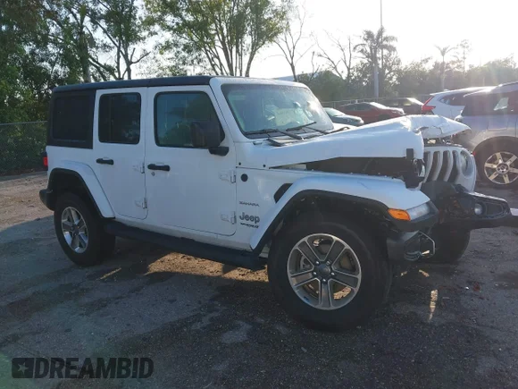 ✅ 2022 Jeep Wrangler Unlimited Sahara • VIN: 1C4HJXEN5NW120717 • Lot: 44961644. Listed on IAAI with 68,906 mi. Free auction sales archive from the USA and detailed vehicle history report at DreamBid. Image 1.