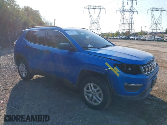 ✅ 2021 Jeep Compass Sport • VIN: 3C4NJDAB7MT509781 • Lot: 40584066. Wystawiony na IAAI z przebiegiem 67 661 mil. Bezpłatny archiwum sprzedaży aukcyjnych z USA i szczegółowy raport historii pojazdu na DreamBid. Zdjęcie 1.