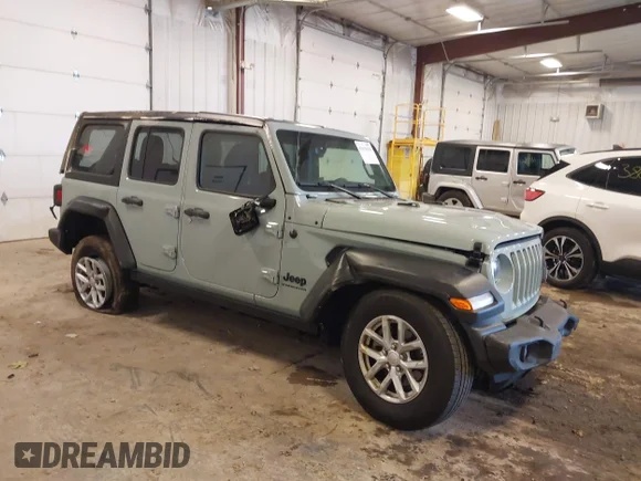 ✅ 2023 Jeep Wrangler Sport S • VIN: 1C4HJXDN7PW617224 • Lot: 43678439. Listed on IAAI with 44,313 mi. Free auction sales archive from the USA and detailed vehicle history report at DreamBid. Image 1.